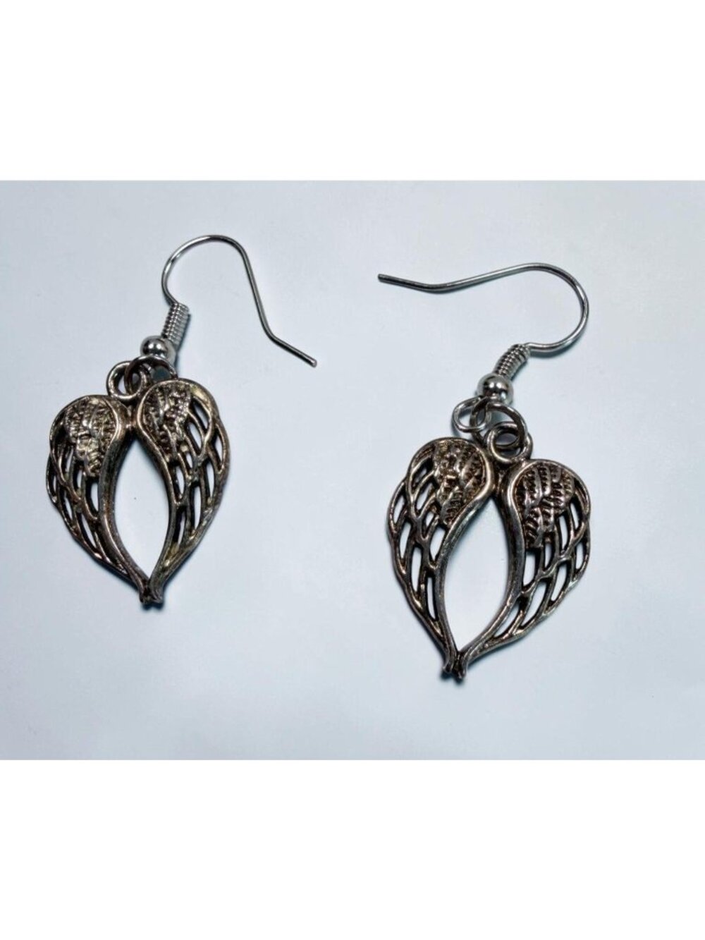 Angel Feather Wings Dangling Earrings Casual Jewelry Heart Shape Distressed